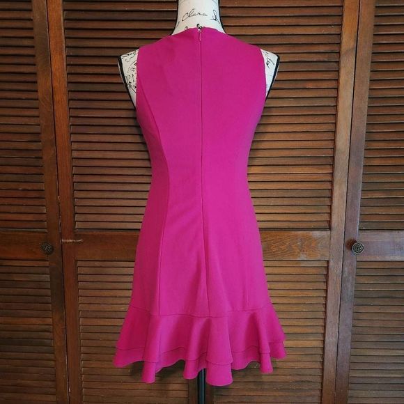Chelsea28 Fuschia Pink Ruffle Hem Mini Dress - Picture 3 of 9